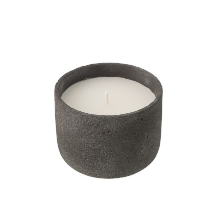 Vela para exteriores 47H en recipiente cerámico gris 20,5 x 20,5 x 16 cm