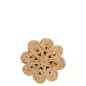 Set de 6 sous-verres fleur en jute beige 12x12x0.5 cm Set de 6 sous-verres fleur en jute beige 12x12x0.5 cm