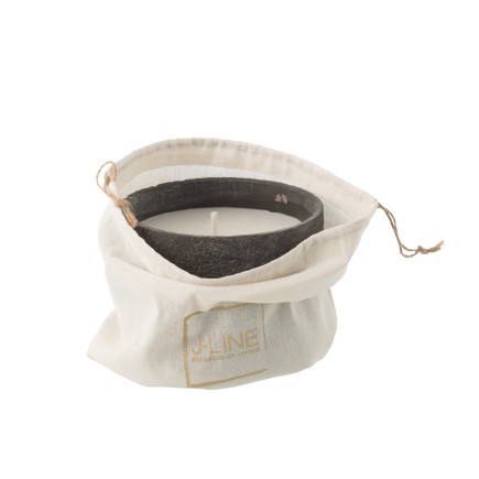 Vela para exteriores 31H en recipiente cerámico gris 18x18x13,5 cm