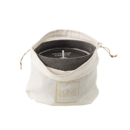 Vela para exteriores 47H en recipiente cerámico gris 20,5 x 20,5 x 16 cm