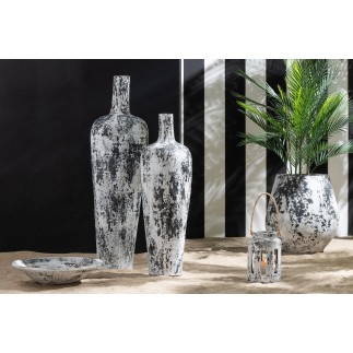 Plateau décoratif en céramique noire 56x46x11 cm