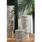 Vase haut à motifs en céramique blanche 16x16x50.2 cm Vase haut à motifs en céramique blanche 16x16x50.2 cm