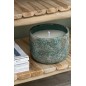 Candela da esterno 31H in vaso di ceramica blu 18x18x13,5 cm Candela da esterno 31H in vaso di ceramica blu 18x18x13,5 cm