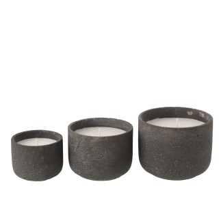 Bougie d’extérieur 47H dans pot céramique gris 20.5x20.5x16 cm