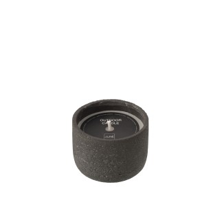 Bougie d’extérieur 16H dans pot céramique gris 14x14x11 cm