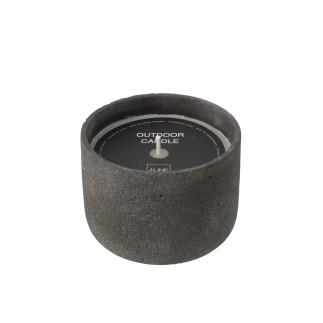 Bougie d’extérieur 47H dans pot céramique gris 20.5x20.5x16 cm