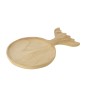 Bandeja decorativa de madera de paulownia beige 45 x 29 x 3 cm