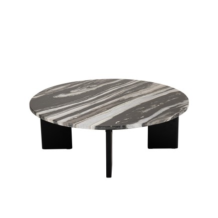 Table basse en marbre noir et gris 90x90x30 cm