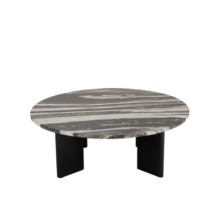 Table basse en marbre noir et gris 90x90x30 cm