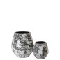 Cache-pot en céramique noir et blanc 45x45x46 cm Cache-pot en céramique noir et blanc 45x45x46 cm