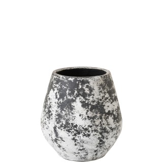 Vaso di fiori in ceramica bianca e nera 45x45x46 cm