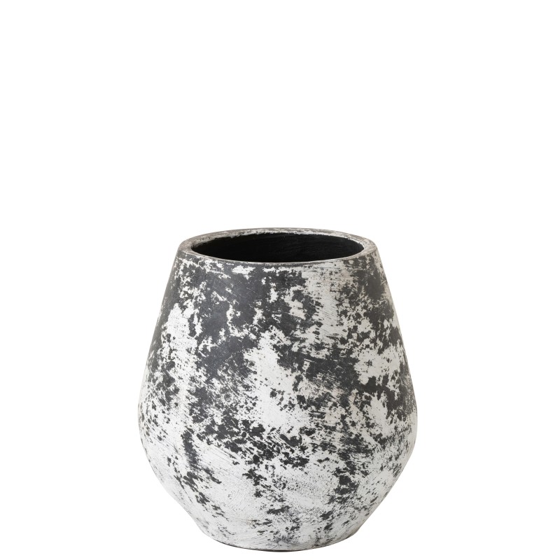 Macetero cerámica blanca y negra 45 x 45 x 46 cm Macetero cerámica blanca y negra 45 x 45 x 46 cm
