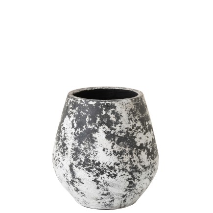 Vaso di fiori in ceramica bianca e nera 45x45x46 cm