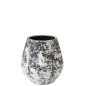 Macetero cerámica blanca y negra 45 x 45 x 46 cm Macetero cerámica blanca y negra 45 x 45 x 46 cm