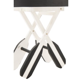 Mesa auxiliar marinha em madeira preta e branca 64x41,2x73,5 cm