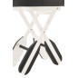 Mesa auxiliar marinha em madeira preta e branca 64x41,2x73,5 cm