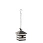 Nichoir suspendu en bois noir et blanc 15.8x15.8x24.8 cm Nichoir suspendu en bois noir et blanc 15.8x15.8x24.8 cm