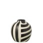 Vaso a righe in ceramica bianca 25,5x25,5x23,5 cm Vaso a righe in ceramica bianca 25,5x25,5x23,5 cm