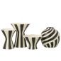 Vaso a righe in ceramica bianca 25,5x25,5x23,5 cm Vaso a righe in ceramica bianca 25,5x25,5x23,5 cm