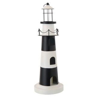 Lampada da tavolo con luce in metallo bianco e nero 27x27x84,3 cm