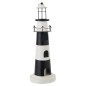 Phare avec lumière en métal blanc et noir 27x27x84.3 cm Phare avec lumière en métal blanc et noir 27x27x84.3 cm