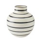 Vaso a righe in ceramica bianca 18x18x26 cm Vaso a righe in ceramica bianca 18x18x26 cm