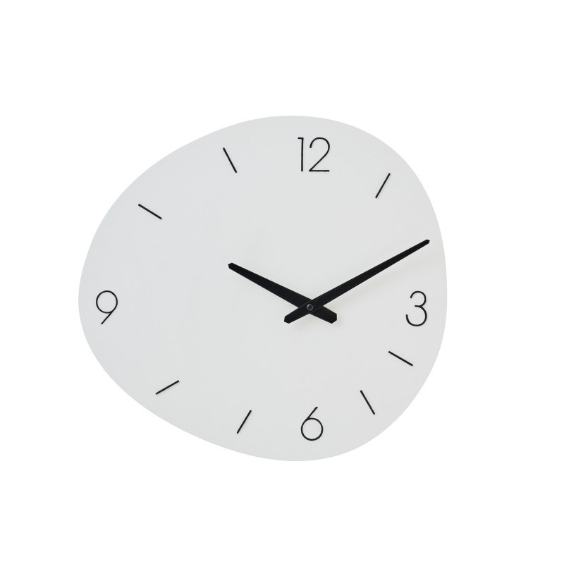 Reloj de pared ovalado de metal blanco 40,5 x 3 x 38 cm Reloj de pared ovalado de metal blanco 40,5 x 3 x 38 cm