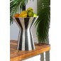 Vaso a righe in ceramica bianca 24,5x24,5x30 cm