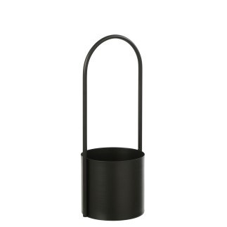 Macetero de metal negro 15 x 15 x 42 cm