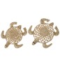 Set di 2 decorazioni murali tartarughe in giunco di mare beige 80x72x15 cm