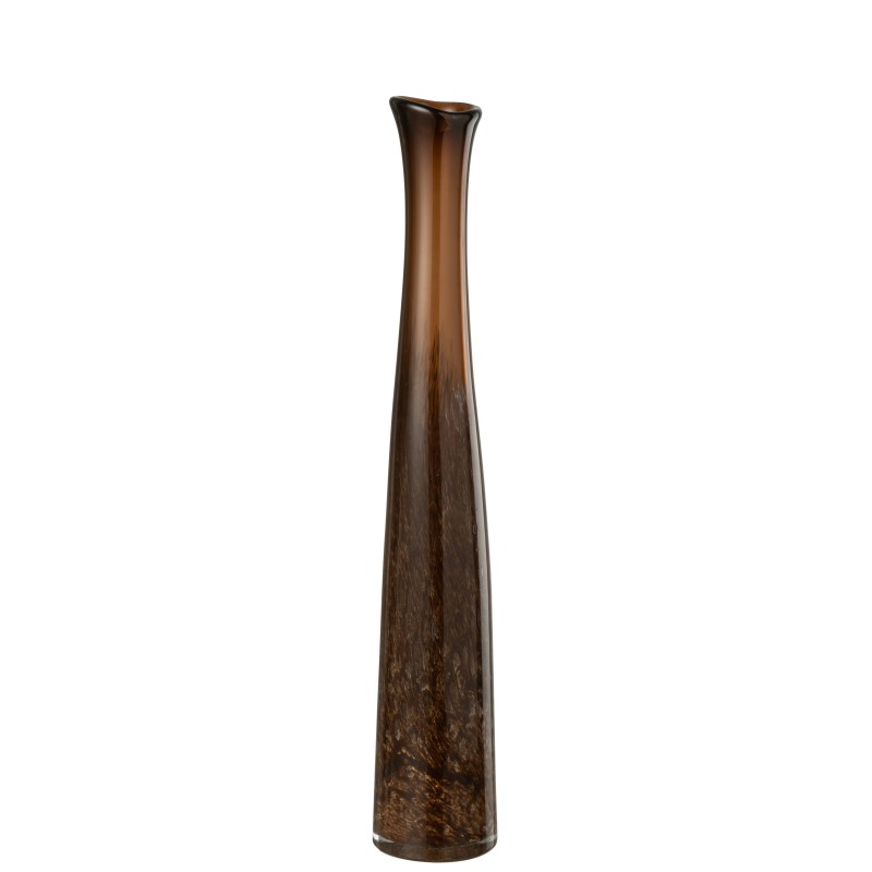 Vaso cilíndrico em vidro castanho 9x9x54 cm Vaso cilíndrico em vidro castanho 9x9x54 cm