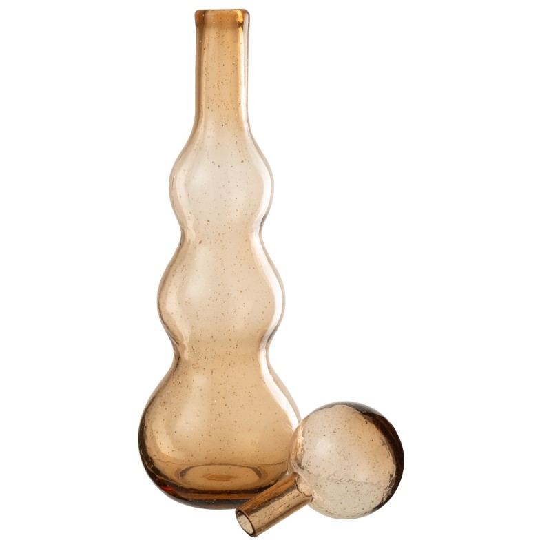 Flacon avec bouchon en verre marron 14.5x14.5x52 cm