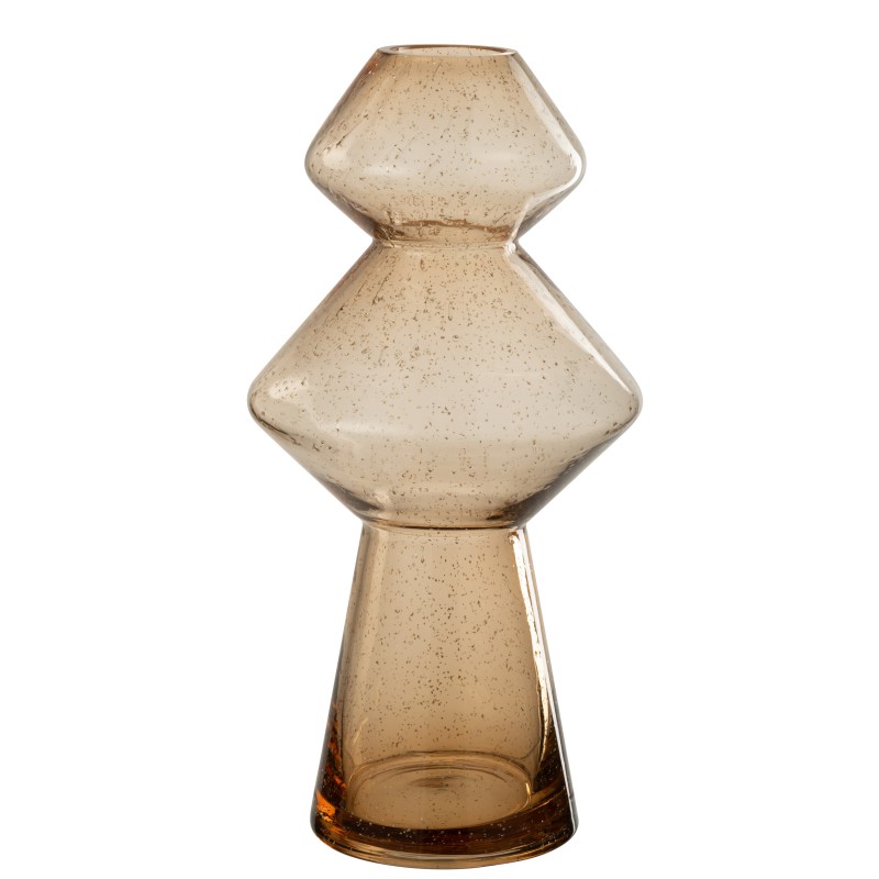Vase en verre marron 17.5x17.5x34 cm Vase en verre marron 17.5x17.5x34 cm