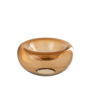 Ciotola decorativa in vetro marrone 26x16x13 cm