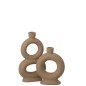 Jarrón soliflore de cerámica beige 16 x 6,5 x 28 cm Jarrón soliflore de cerámica beige 16 x 6,5 x 28 cm
