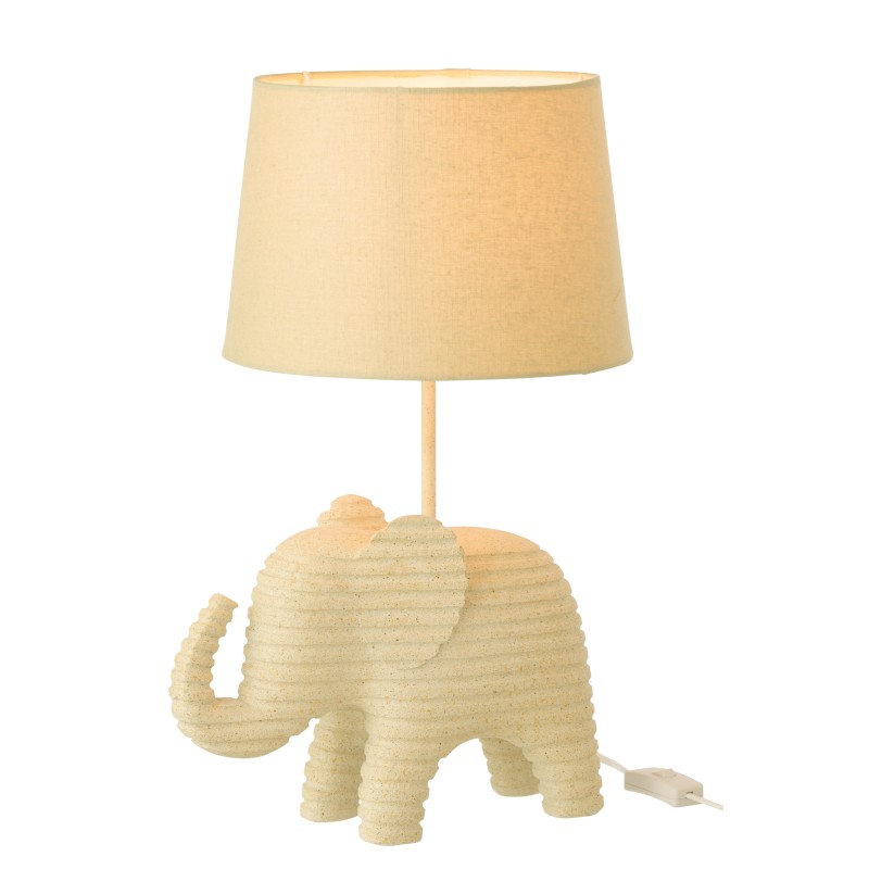 Lampada elefante rigata in poliresina beige 31,2x26x48 cm Lampada elefante rigata in poliresina beige 31,2x26x48 cm