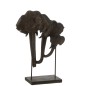 Têtes d’éléphants sur socle en polyrésine marron 31x22x43.5 cm Têtes d’éléphants sur socle en polyrésine marron 31x22x43.5 cm