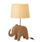 Lampada elefante rigata in poliresina marrone 31,2x26x48 cm Lampada elefante rigata in poliresina marrone 31,2x26x48 cm