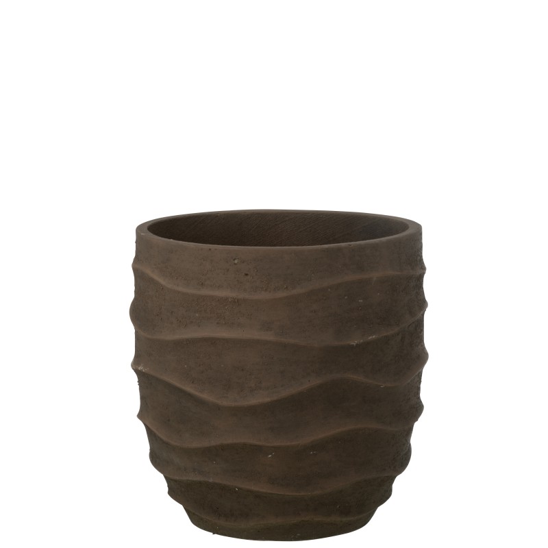 Macetero Exterior de cerámica marrón 34,5 x 34,5 x 34 cm