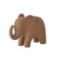 Éléphant ligné en polyrésine marron 22.2x9x16.7 cm