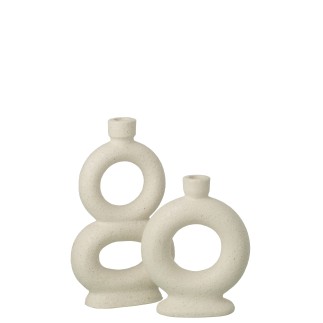 Vaso soliflore em cerâmica branco quebrado 16x6,5x28 cm