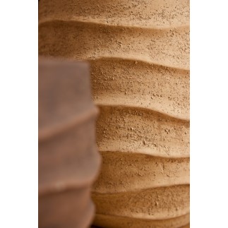 Vaso exterior em cerâmica bege 34,5 x 34,5 x 34 cm