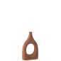 Vaso in ceramica marrone 20,5x8x34 cm Vaso in ceramica marrone 20,5x8x34 cm
