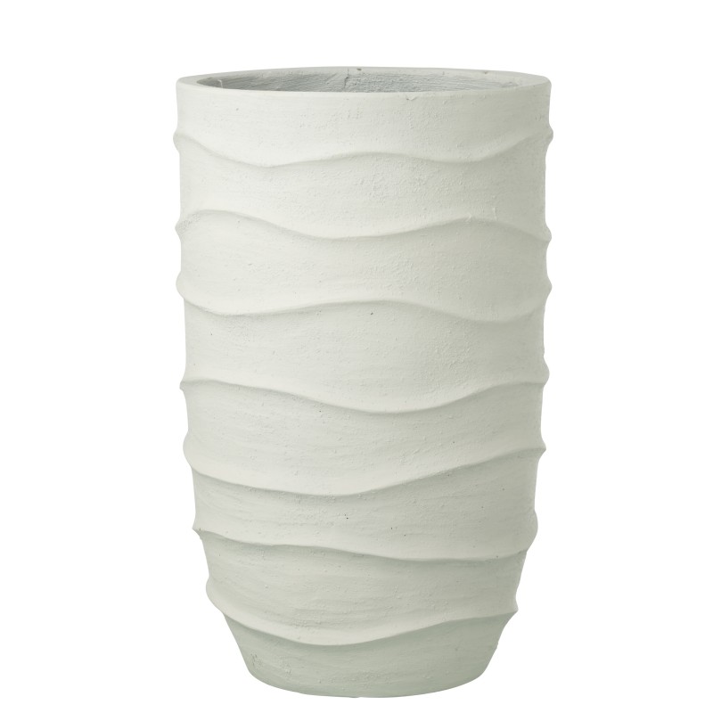 Cache-pot extérieur en céramique blanche 33.5x33.5x53.5 cm Cache-pot extérieur en céramique blanche 33.5x33.5x53.5 cm