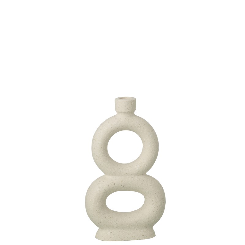 Vase soliflore en céramique blanc cassé 16x6.5x28 cm Vase soliflore en céramique blanc cassé 16x6.5x28 cm