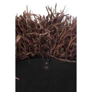 Espelhos redondos em madeira sisal castanho 120x120x8 cm