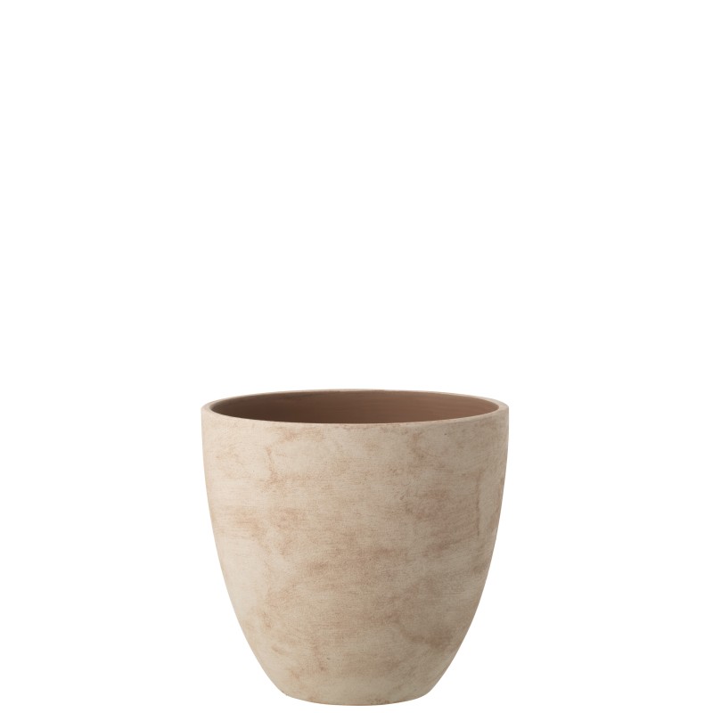 Macetero Exterior en cerámica beige 30,5 x 30,5 x 29,5 cm Macetero Exterior en cerámica beige 30,5 x 30,5 x 29,5 cm
