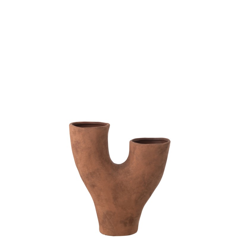 Vase en céramique marron 31x11.5x34 cm Vase en céramique marron 31x11.5x34 cm