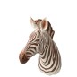 Tête de zèbre à suspendre en polyrésine marron 33x58x78 cm