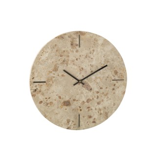 Reloj redondo de mármol beige 41 x 3 x 41 cm